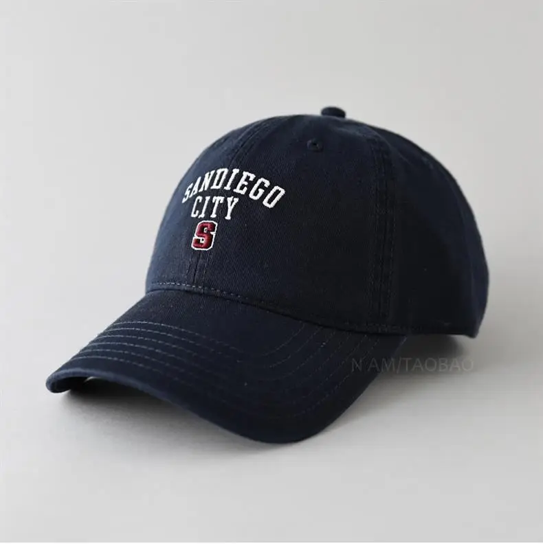 Women Baseball Cap Navy Blue Letter S Embroidered — feature 10