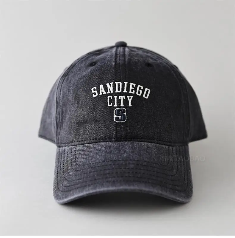 Women Baseball Cap Navy Blue Letter S Embroidered — feature 5