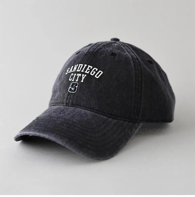 Women Baseball Cap Navy Blue Letter S Embroidered — feature 6