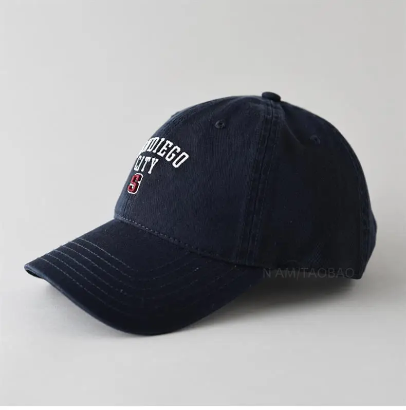 Women Baseball Cap Navy Blue Letter S Embroidered — feature 9