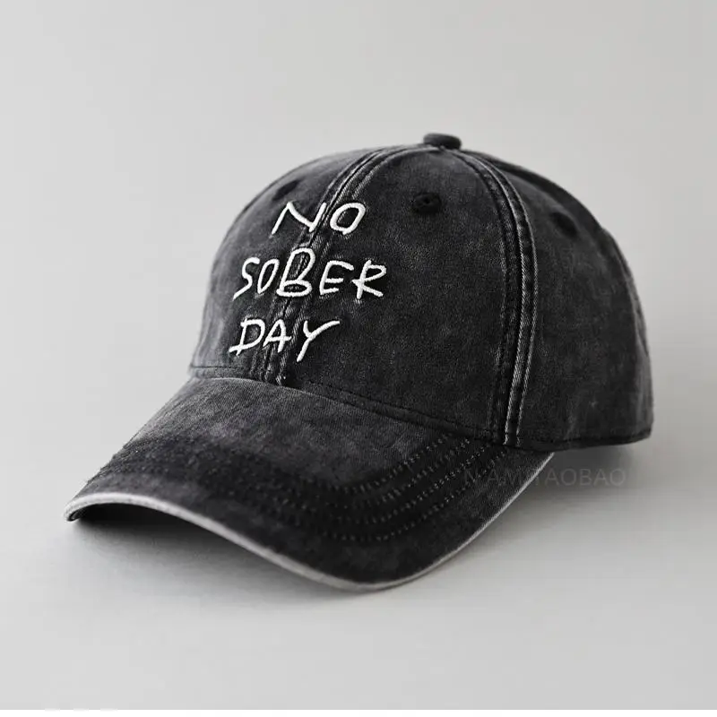 No Sober Day Black Baseball Cap for Men Women - Image 5