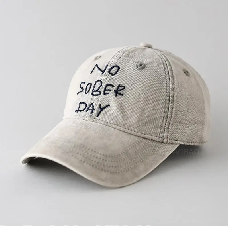 No Sober Day Black Baseball Cap for Men Women - Image 7