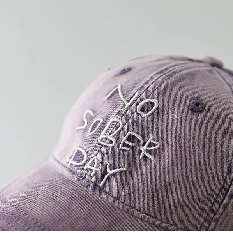 No Sober Day Black Baseball Cap for Men Women - Image 8