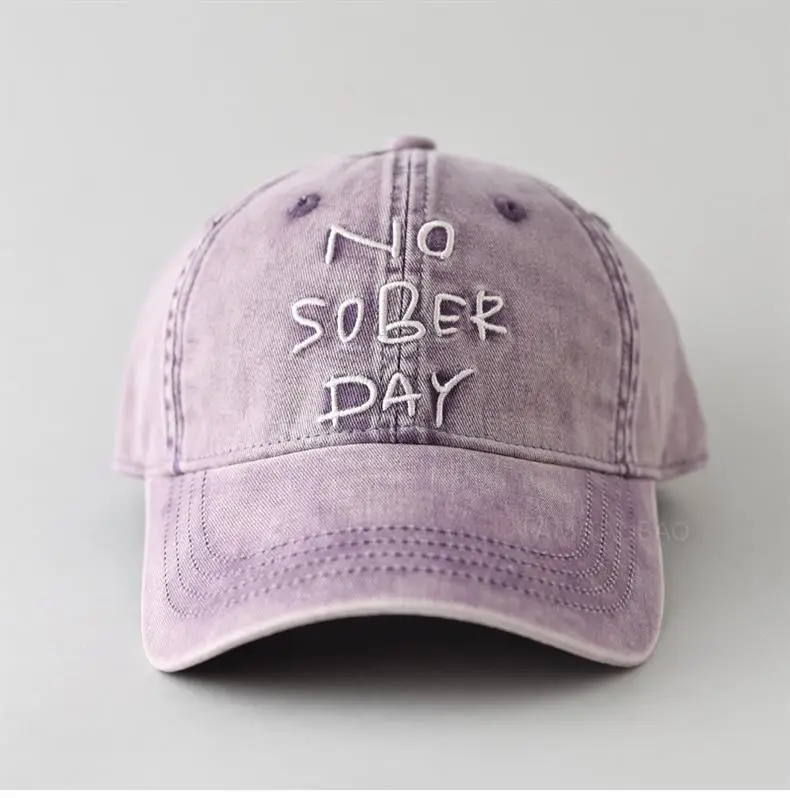No Sober Day Black Baseball Cap for Men Women — feature 2