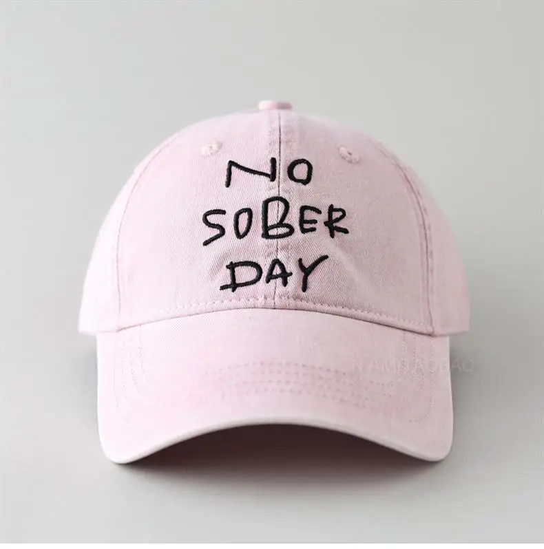 No Sober Day Black Baseball Cap for Men Women — feature 3