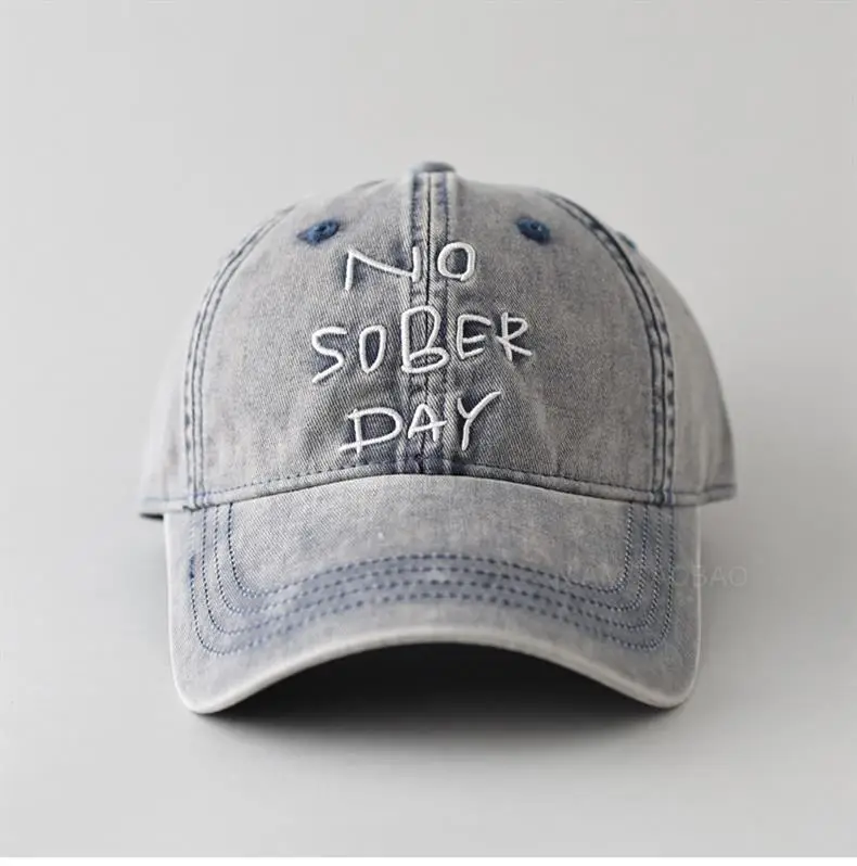 No Sober Day Black Baseball Cap for Men Women — feature 8