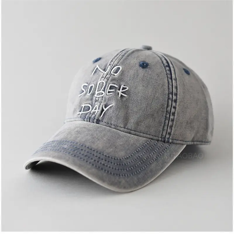 No Sober Day Black Baseball Cap for Men Women - Image 2