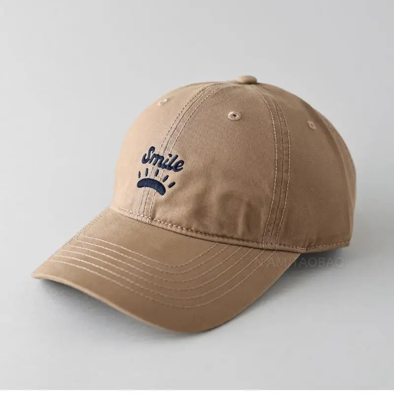 Women's Blue Smile Graphic Baseball Cap Wide Brim - Image 7