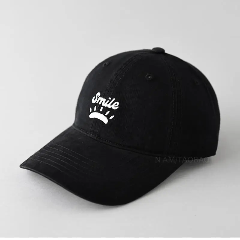 Women's Blue Smile Graphic Baseball Cap Wide Brim - Image 8