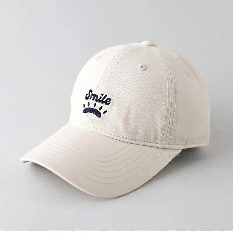 Women's Blue Smile Graphic Baseball Cap Wide Brim - Image 9