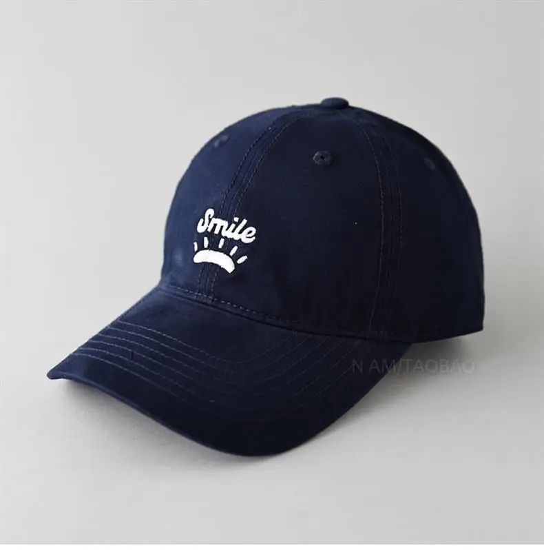 Women's Blue Smile Graphic Baseball Cap Wide Brim — feature 10