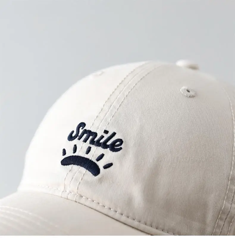 Women's Blue Smile Graphic Baseball Cap Wide Brim — feature 12