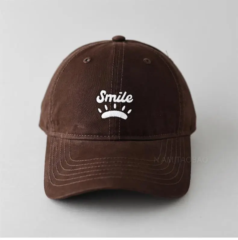 Women's Blue Smile Graphic Baseball Cap Wide Brim — feature 2