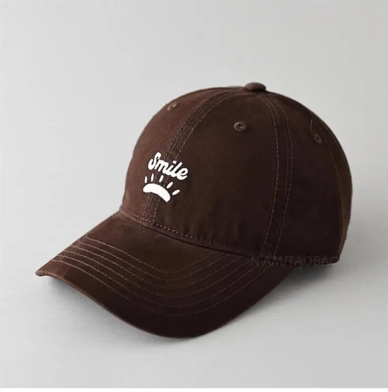 Women's Blue Smile Graphic Baseball Cap Wide Brim — feature 6