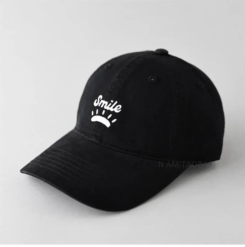 Women's Blue Smile Graphic Baseball Cap Wide Brim — feature 7