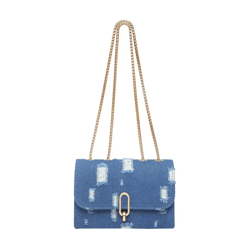 Denim Chain Shoulder Bag Blue Square Women's 2025