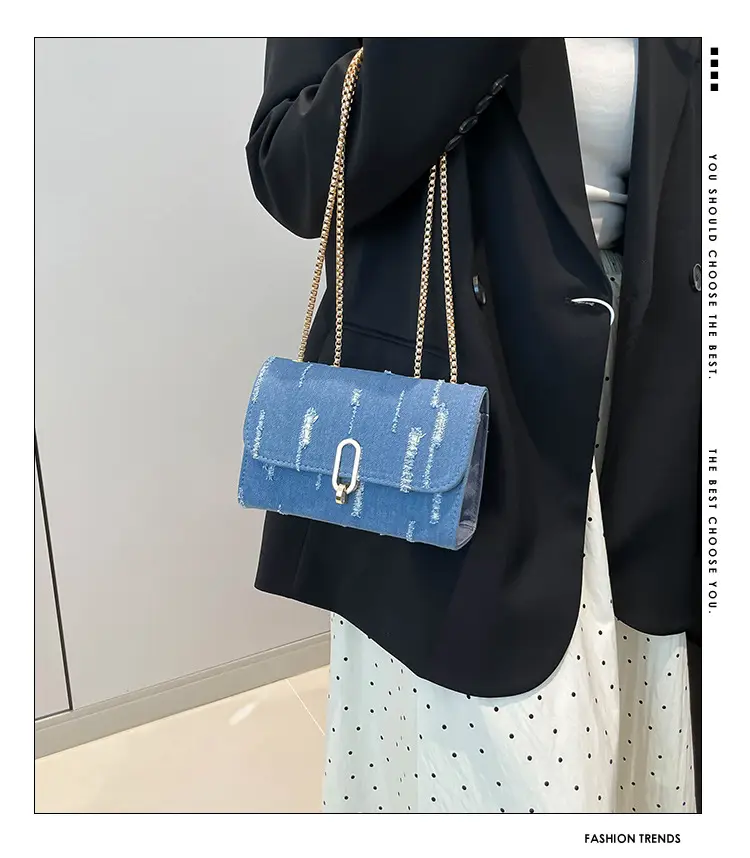 Denim Chain Shoulder Bag Blue Square Women's 2025 — feature 1