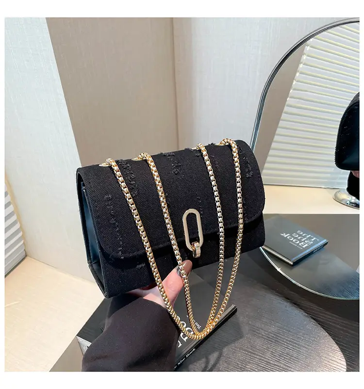 Denim Chain Shoulder Bag Blue Square Women's 2025 — feature 22