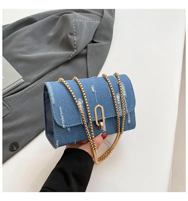 Denim Chain Shoulder Bag Blue Square Women's 2025 — feature 26