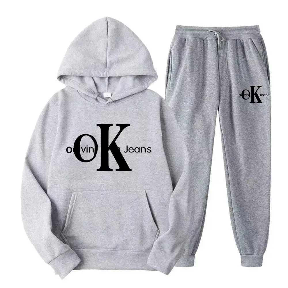 Women's American Style Fleece Hoodie Sweatshirt Set White Black Red Loose Fit — feature 3