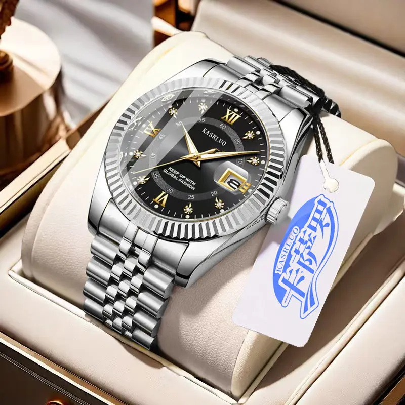 Men's Luminous Quartz Watch Blue Gold Band - Image 6
