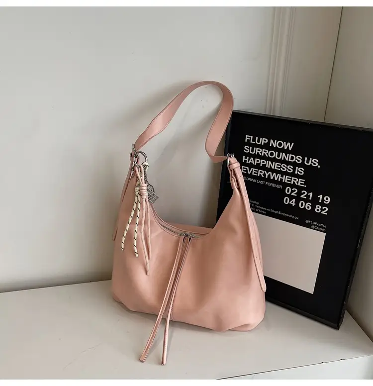 Women's Beige Leather Shoulder Bag with Adjustable Strap — feature 17