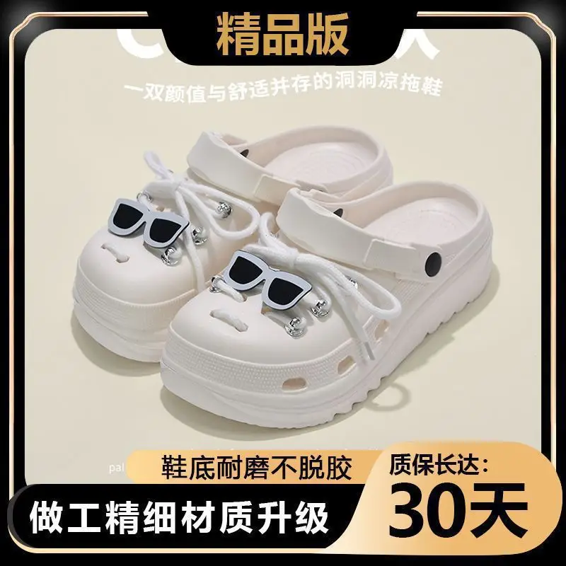 Niche Trendy Cool Sunglasses Strap Hole Shoes Women's Summer Non-slip Non-smelly All-match Eva Baotou Sandals for Men and Women - Image 2
