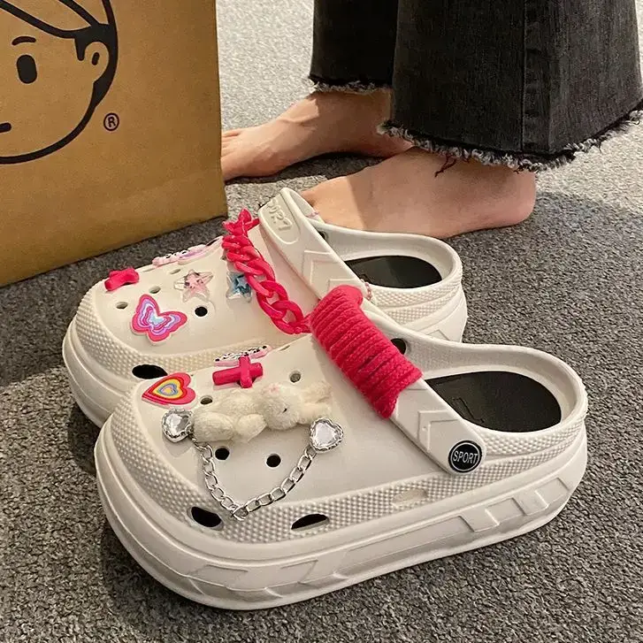 Black Cartoon EVA Sandals Women Summer 2024