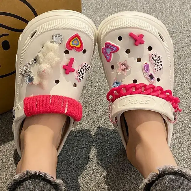Black Cartoon EVA Sandals Women Summer 2024