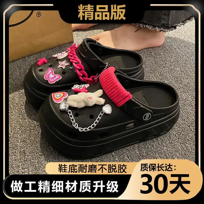Black Cartoon EVA Sandals Women Summer 2024