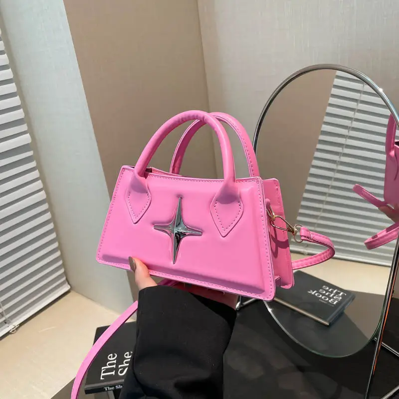 Pink Star Hardware Shoulder Bag for Women - Image 7