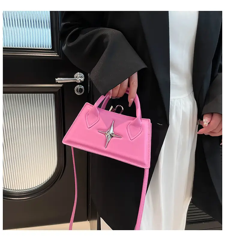 Pink Star Hardware Shoulder Bag for Women — feature 15
