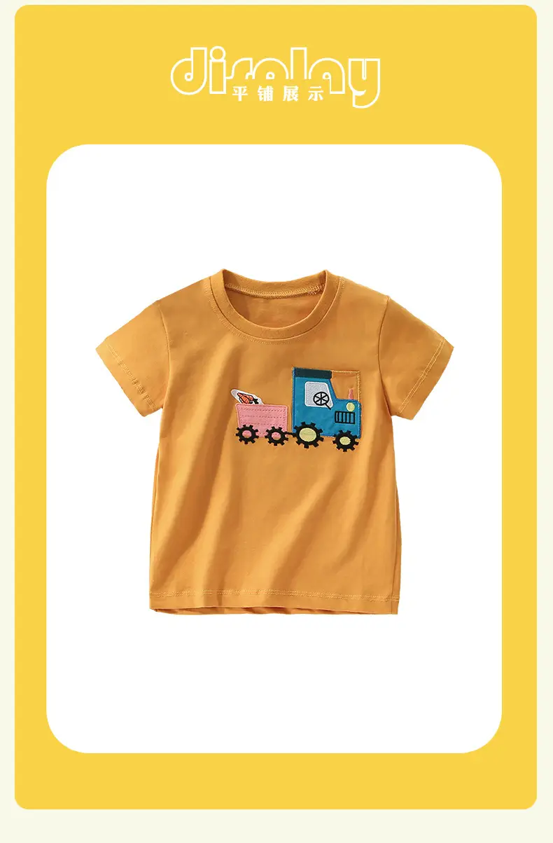Cross-border boys T-shirt Cotton Summer Round Neck — feature 11