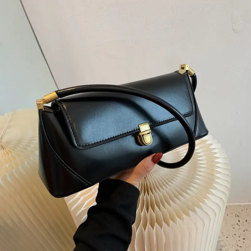 2025 Vintage French Shoulder Bag Beige White Gold Clasp - Image 7