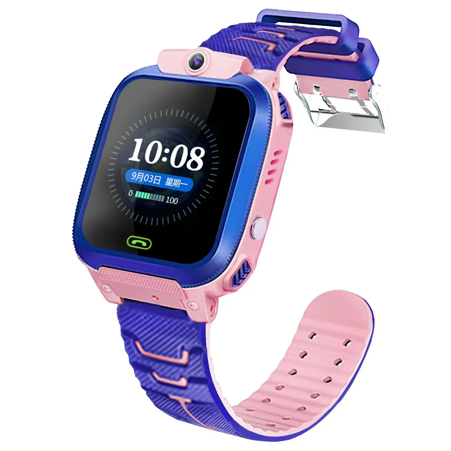 Pink Blue Kids Smart Watch with Water Resistant Band - Image 3