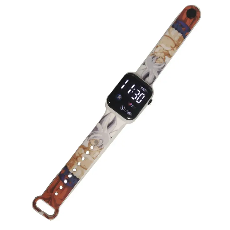 Kids Cartoon LED Watch Blue White Square Design - Image 20