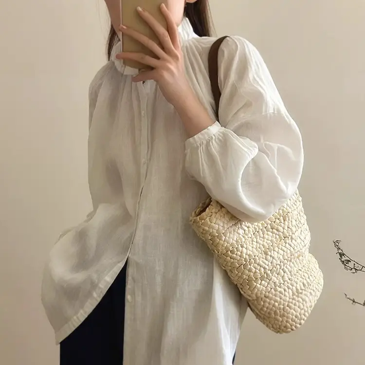 French Linen Lazy Shirt Women Spring 2025 - Image 4