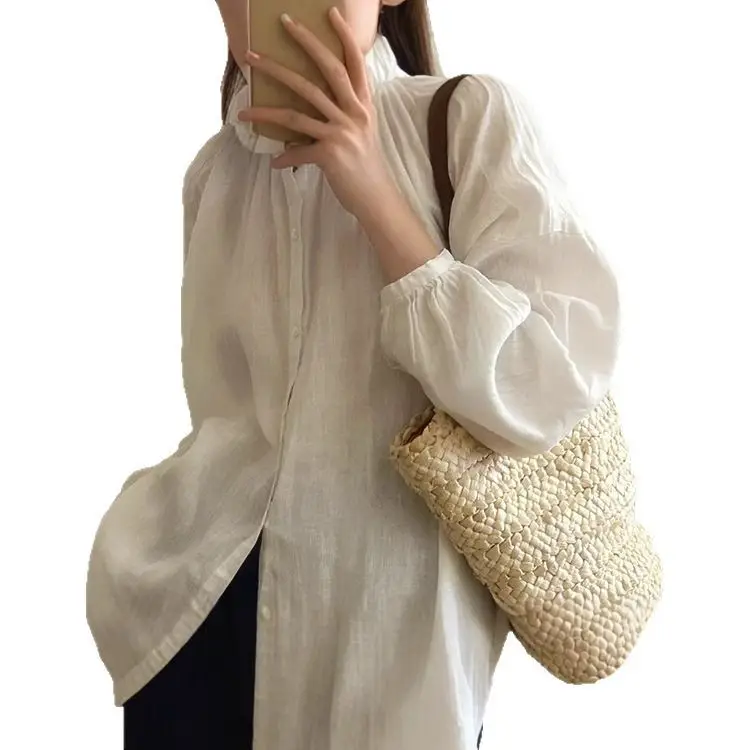 French Linen Lazy Shirt Women Spring 2025 - Image 5