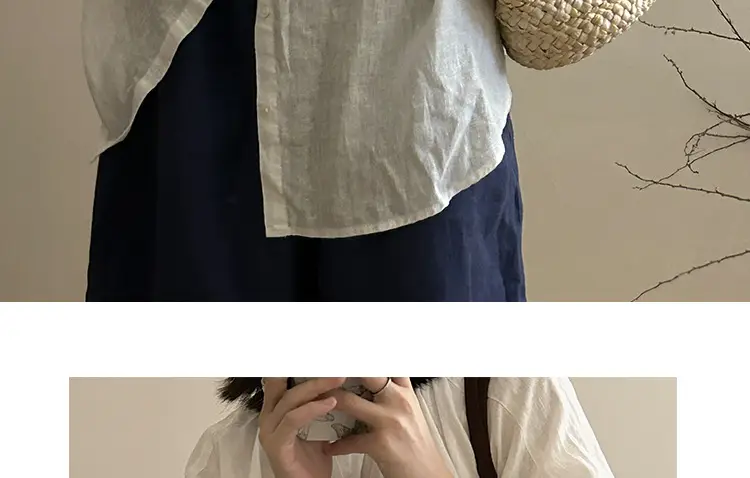French Linen Lazy Shirt Women Spring 2025 — feature 15
