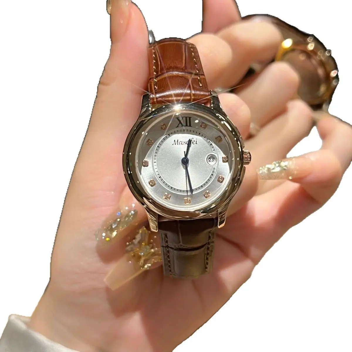 Cross-Country Women's Luxury Quartz Watch with Calendar