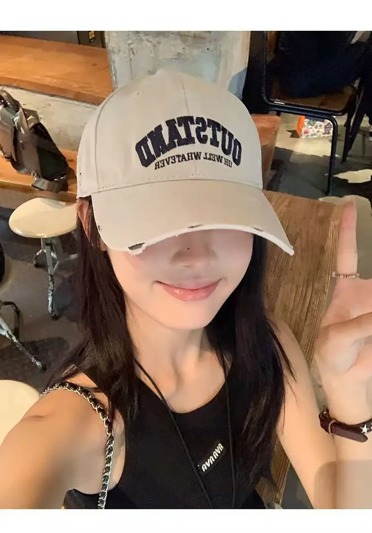 American Retro Letter Embroidered Baseball Cap Women Small — feature 12