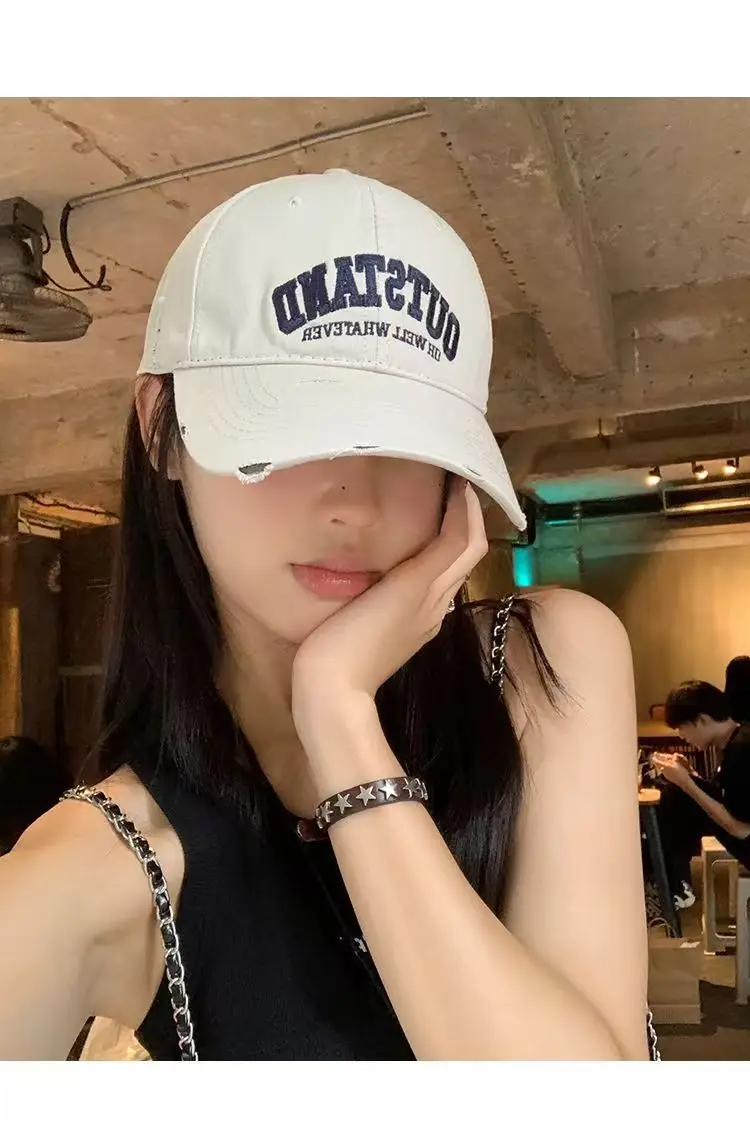 American Retro Letter Embroidered Baseball Cap Women Small — feature 13