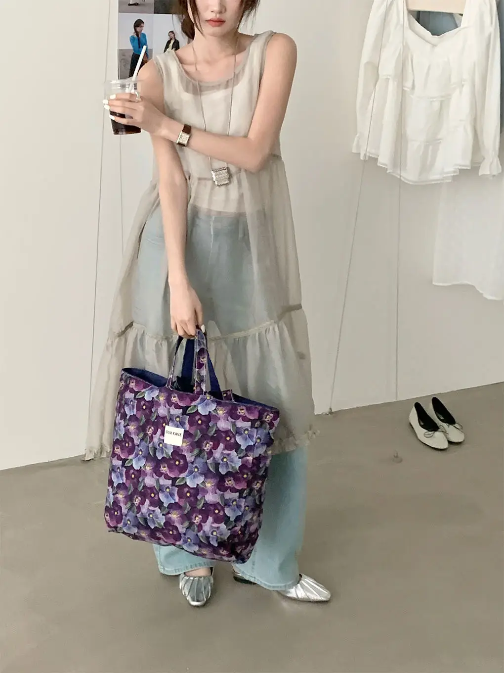 2025 Floral Canvas Commuter Bag Large Capacity Korean Style — feature 23