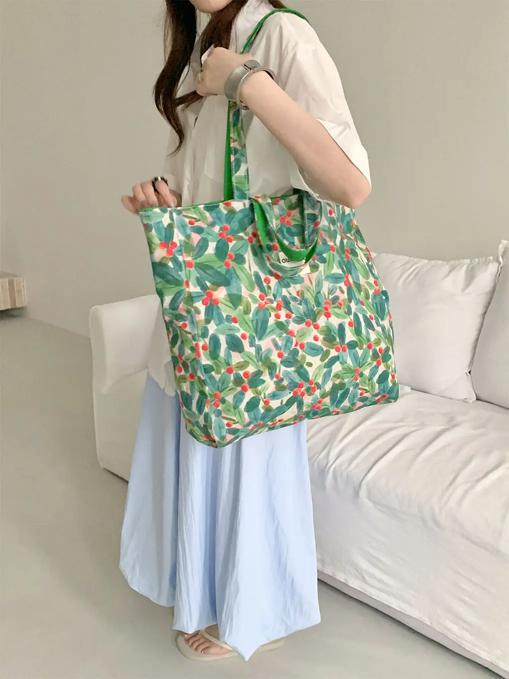2025 Floral Canvas Commuter Bag Large Capacity Korean Style — feature 27