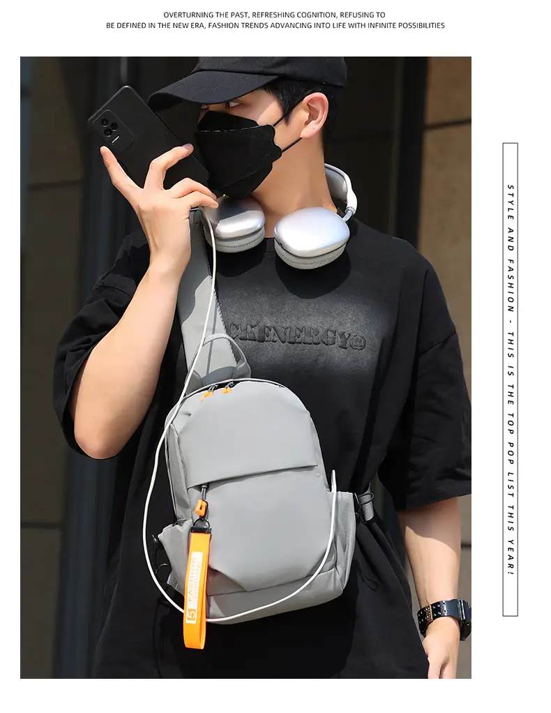 Men's Crossbody Bag with USB Charging & Phone Holder — feature 6