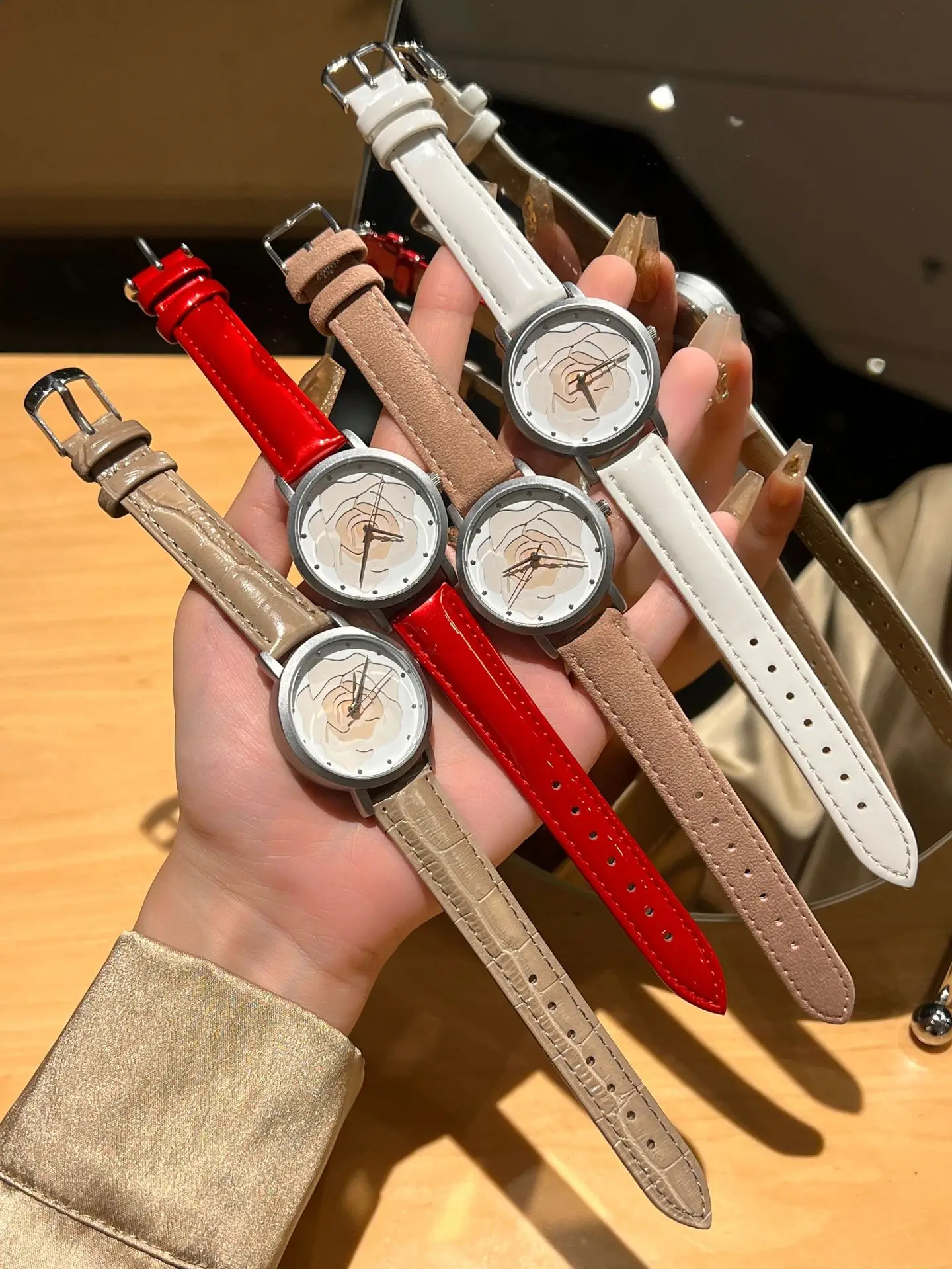 Women's Cross-Country Watch with White Leather Band & Heart Dial — feature 7