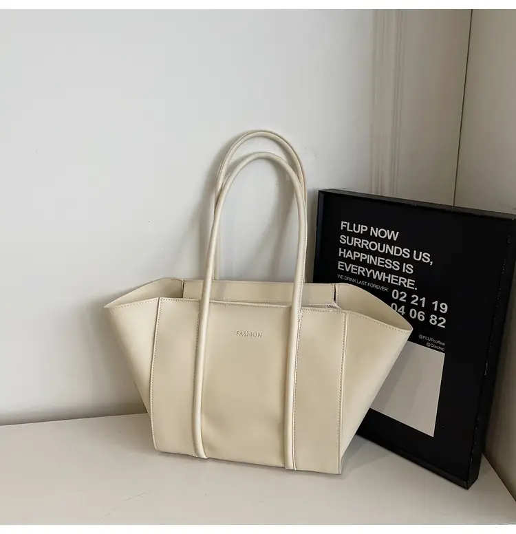 Women's Foldable Tote Bag Black Leather Large Capacity — feature 40
