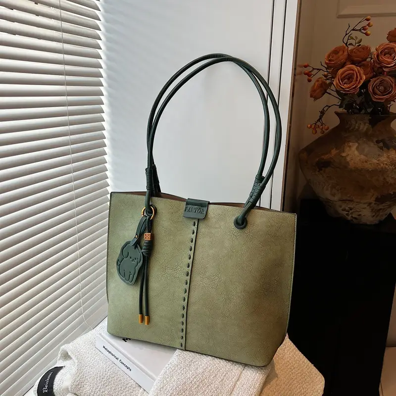 Green Korean Style Women's Shoulder Bag Large Capacity - Image 3