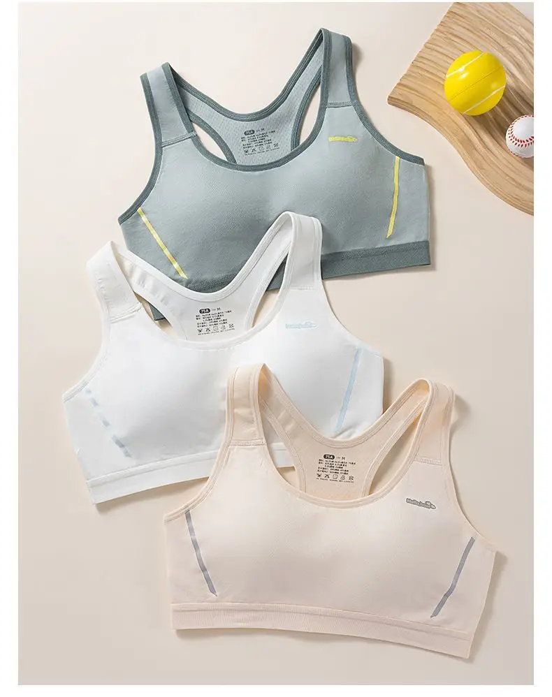 Girls' Bra Junior High School Students Senior high school Students Developmental Underwear Sports Shockproof Adolescent Girls' Big Children Girls' Vest — feature 3