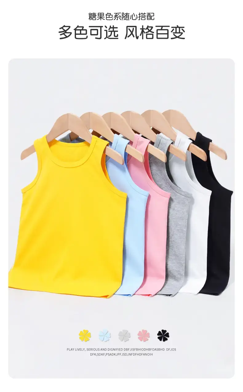 Children's Sleeveless T-Shirt Grey 1-5Yr Pure Cotton — feature 5